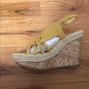 New. Madden girl. Mustard yellow wedges.